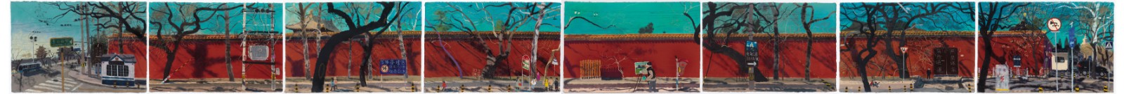 27景山西街（全景）62.5x765cm 紙本丙烯、油畫(huà)棒 2015 王玉平.jpg