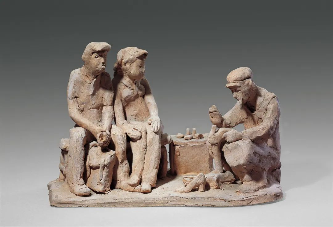 16 Repairing Shoes by Liu Shiming (1984), Pottery, 20.3×9.5×12.9cm.jpg