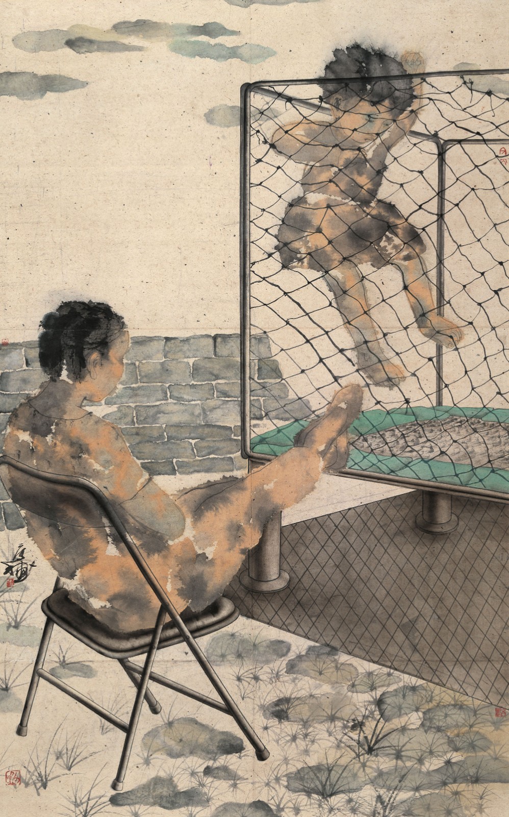 《游戲》，紙本水墨，160 × 100 cm，1993.jpg