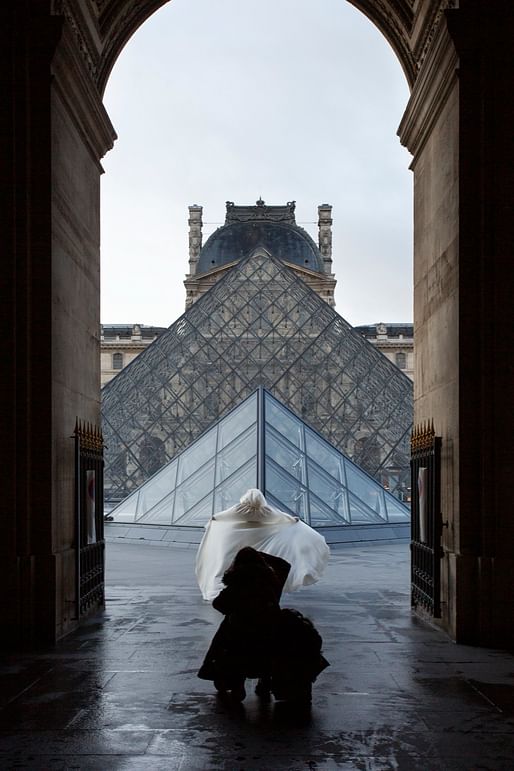 A bride’s photoshoot captured from Passage Richelieu at the Grand Louvre in Paris, 2021. Photograph by Giovanna Silva. Commissioned by M+.jpg