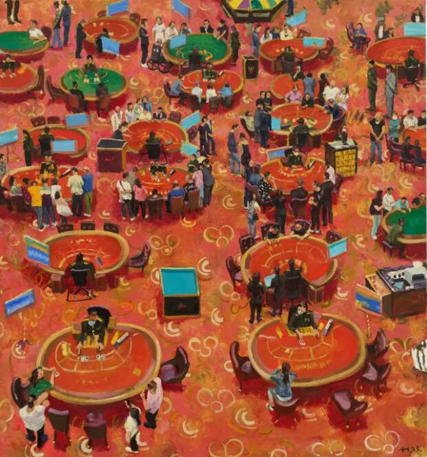 Liu Xiaodong, Round Tables, 2023. Oil on canvas, 150x140cm.jpg