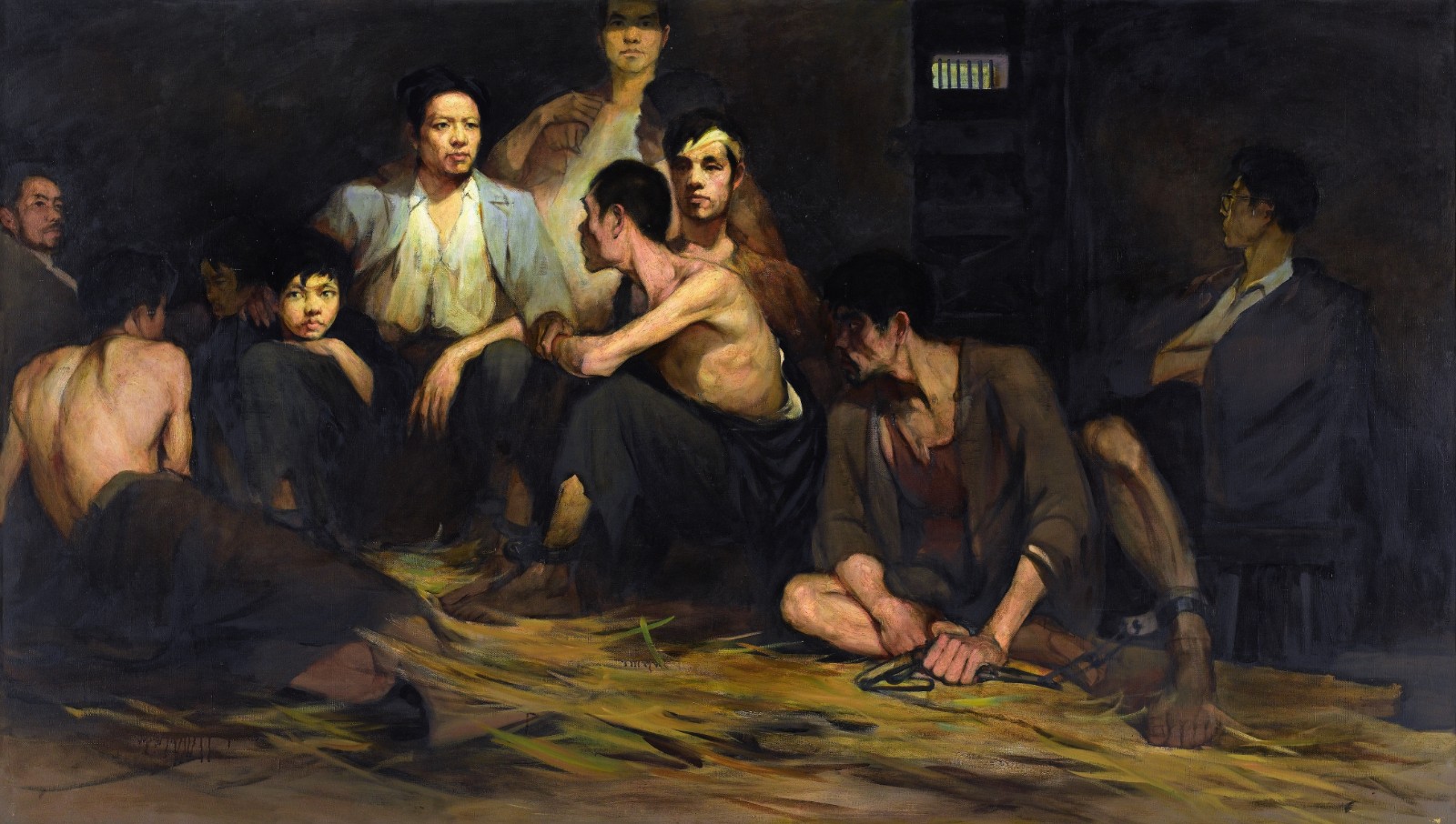 2 《 獄中》  林崗 布面油彩 160x282cm 1961年 中國國家博物館藏.jpg