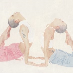 22 Xu Hualing, Meditation No.2, color and ink on silk, 100 x 160 cm, 2009