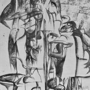 12 Cai Guangbin, Construction – Street, Chinese ink and rice paper, 180 × 200 cm, 1985